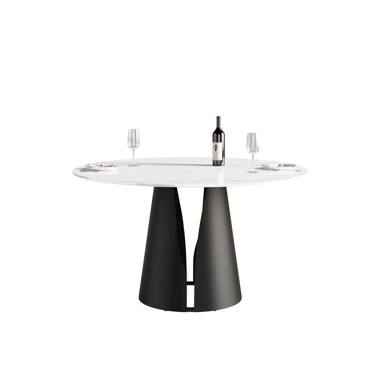 Elegant Round Carbon Steel Dining Table