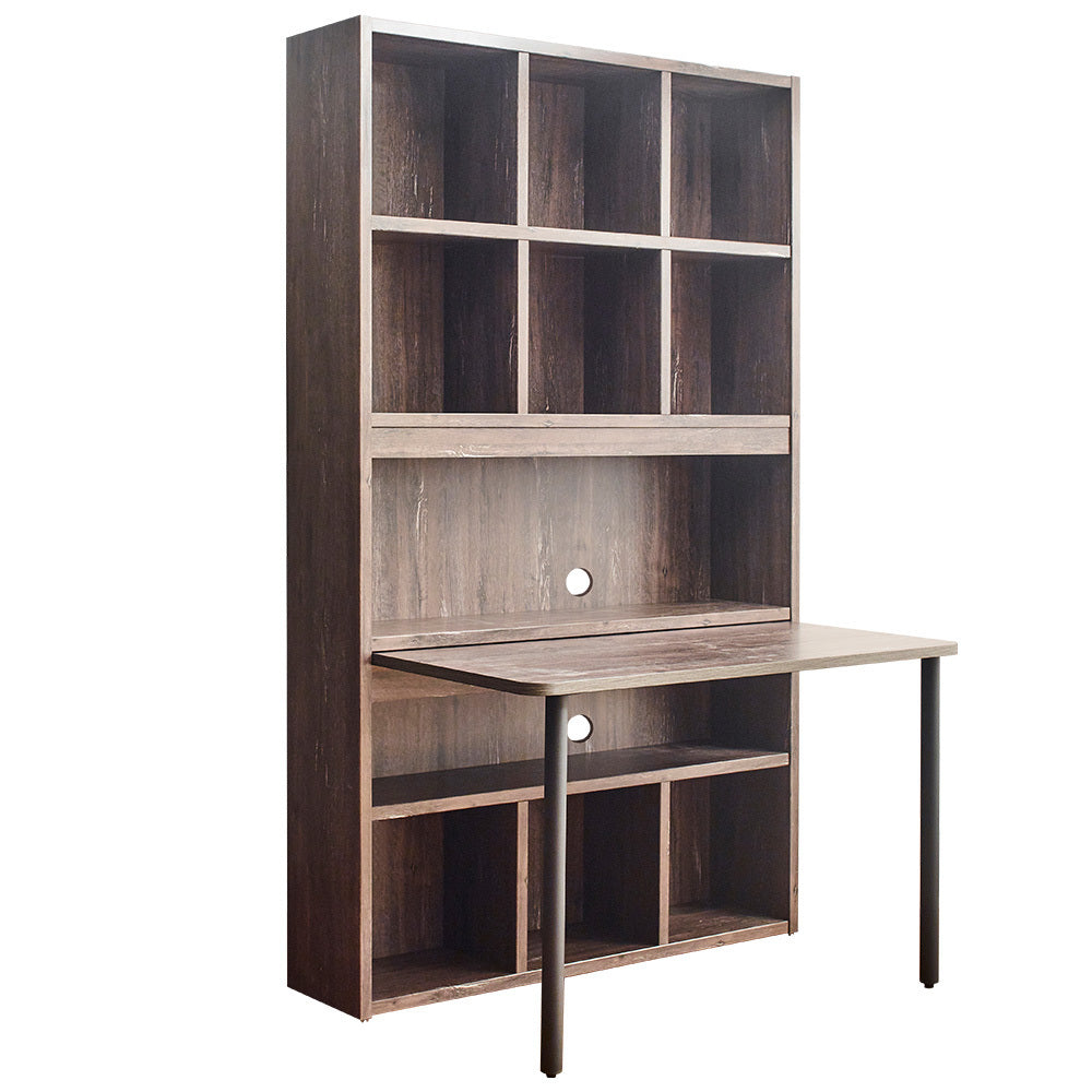 Grayson-D Wooden Desk with Shelf - Grey