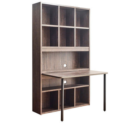 Grayson-D Wooden Desk with Shelf - Grey
