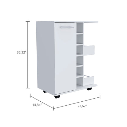 Bar Cart with Division Carbon - White