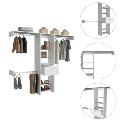 Pure Haven 1-Drawer 4-Shelf Closet System - White