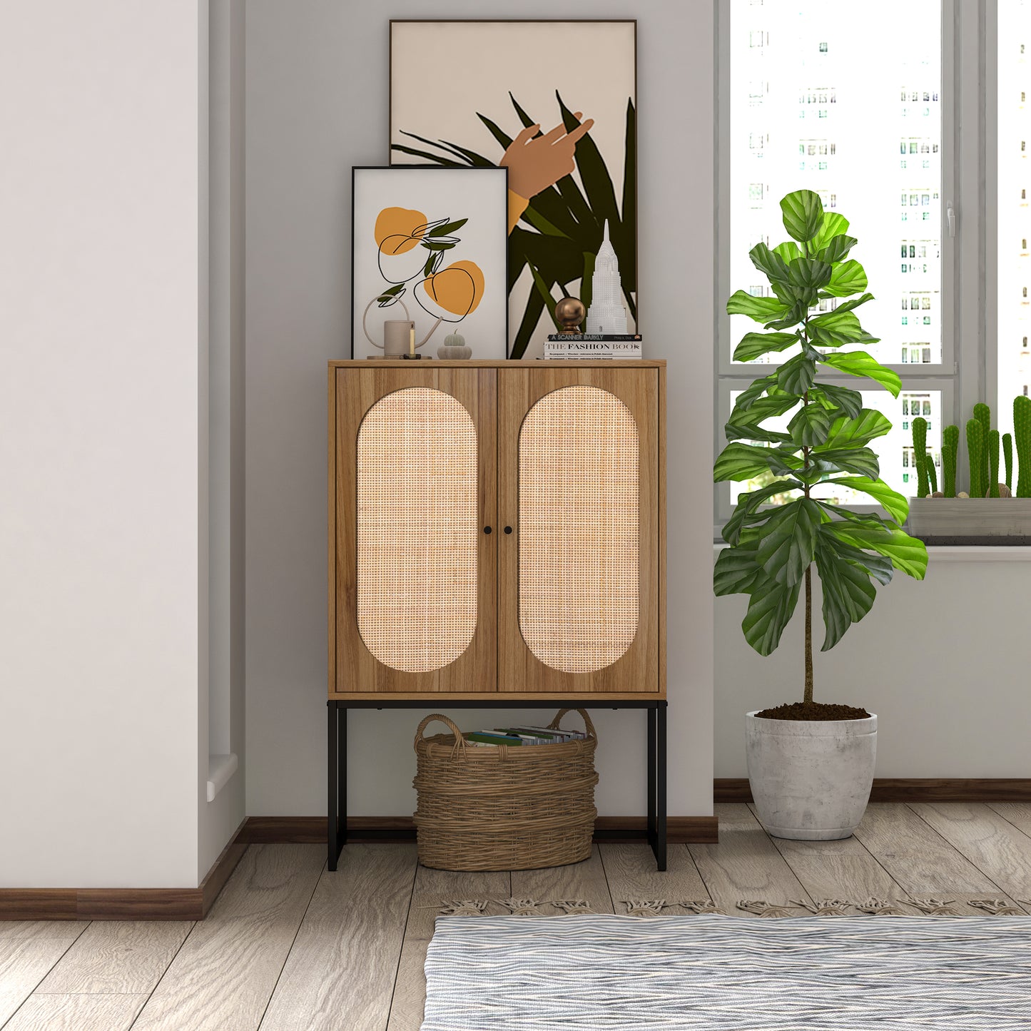 Rattan Haven Cabinet - Walnut