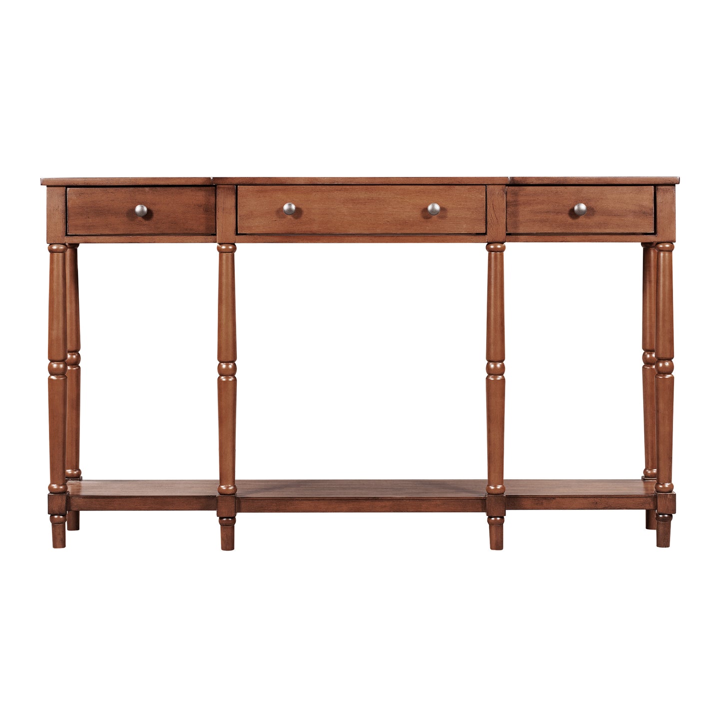 ElegantWood Console: Timeless Entryway Table with Storage