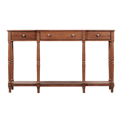 ElegantWood Console: Timeless Entryway Table with Storage