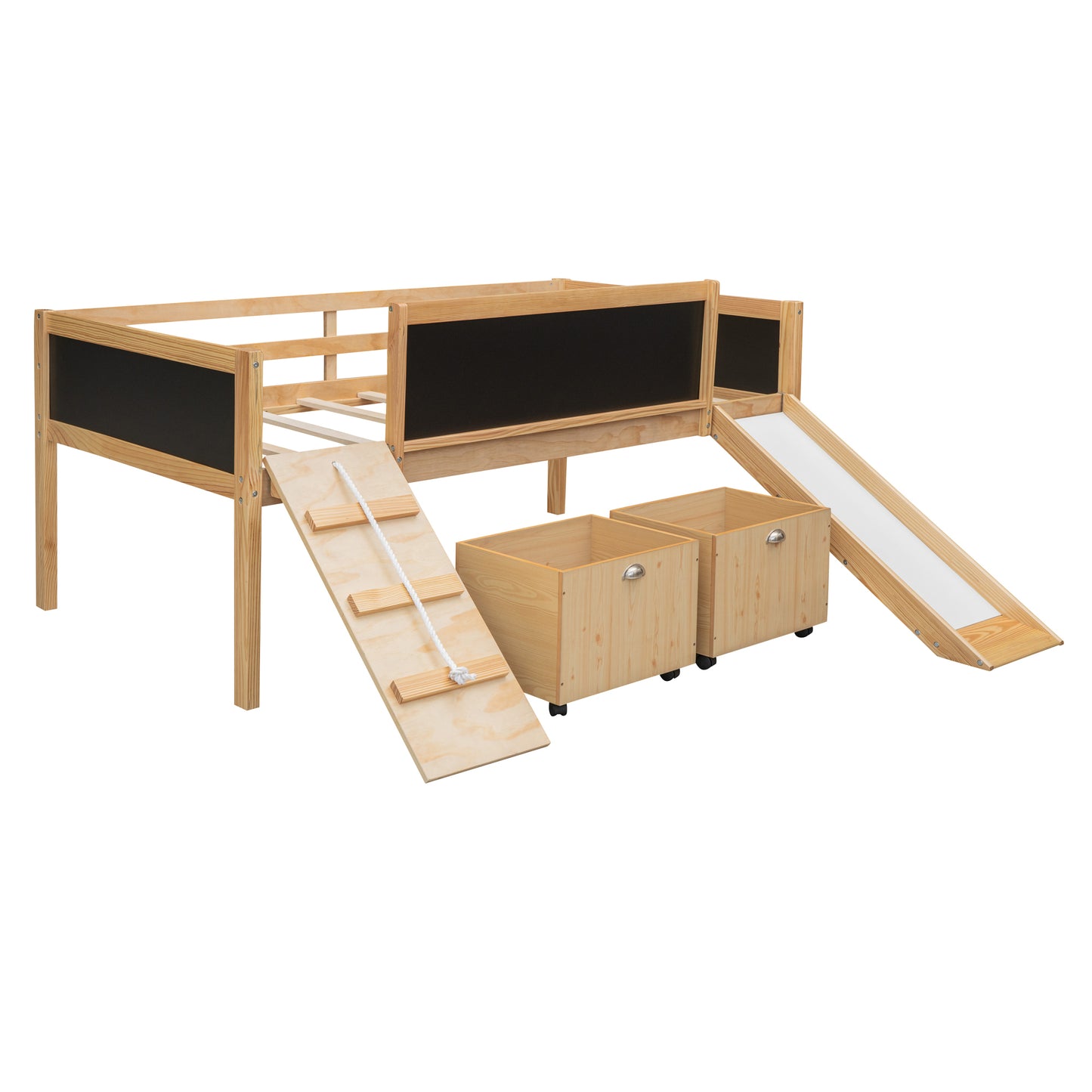 Nature's Haven Twin Loft Bed with Dual Storage