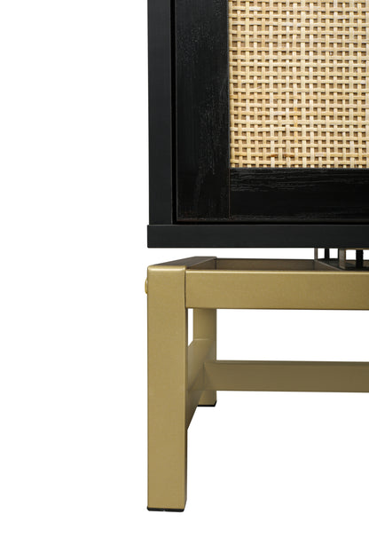Rattan Black Frame Cabinet