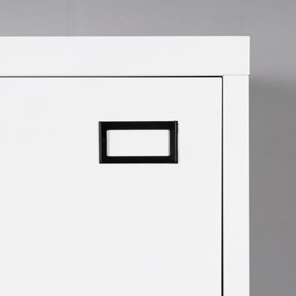 Metal Steel 2 Drawer Lateral Filing Cabinet - White