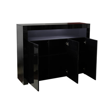 Glossy Glow Sideboard: Modern Storage Cabinet with LED Light