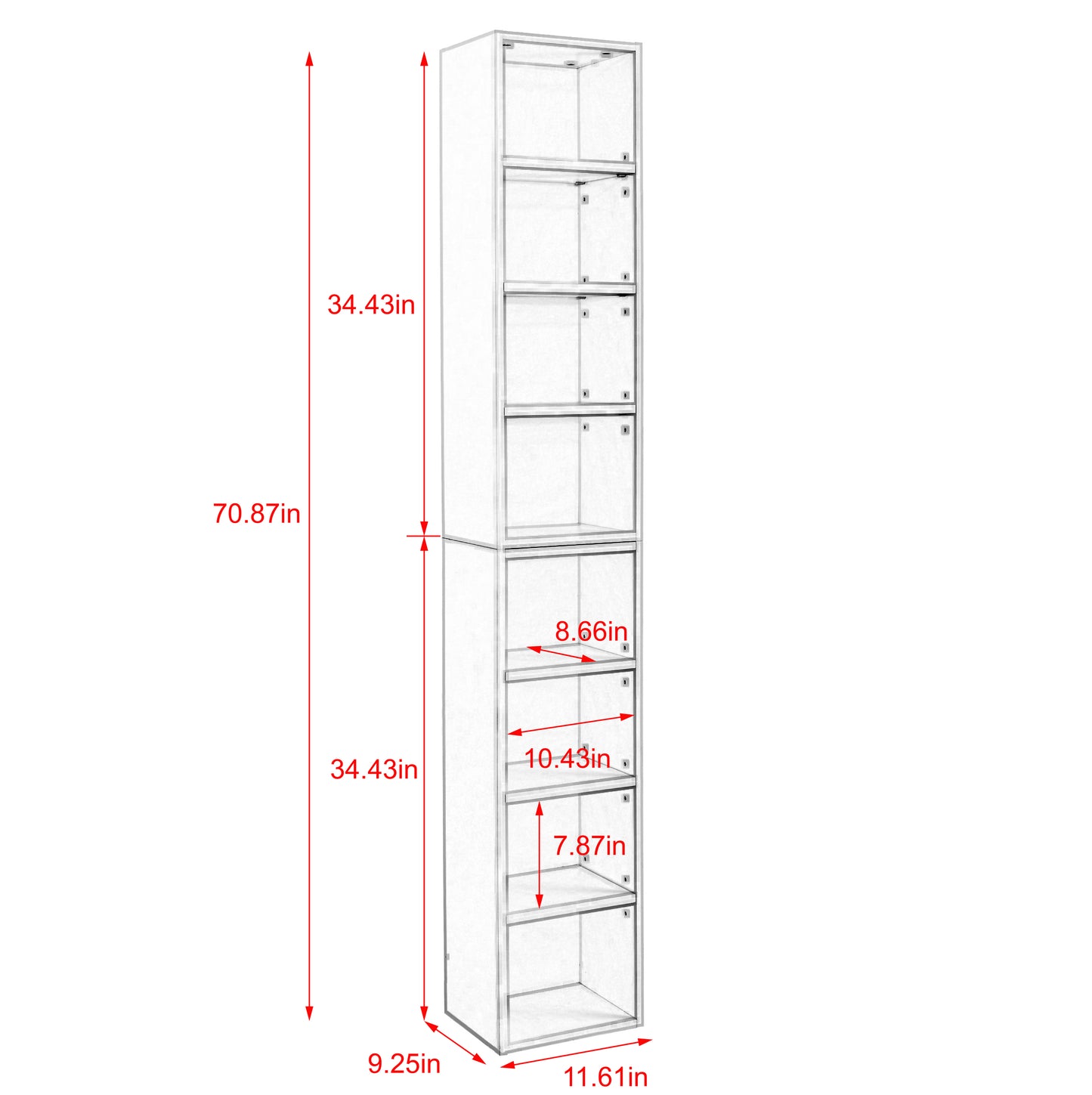 Slim Storage Cabinet - Walnut