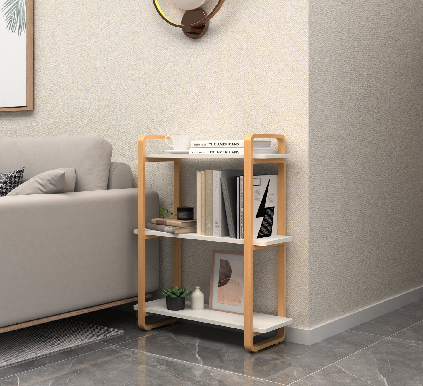 Solid Wooden Cascade Bookshelf