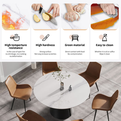 Elegant Round Carbon Steel Dining Table