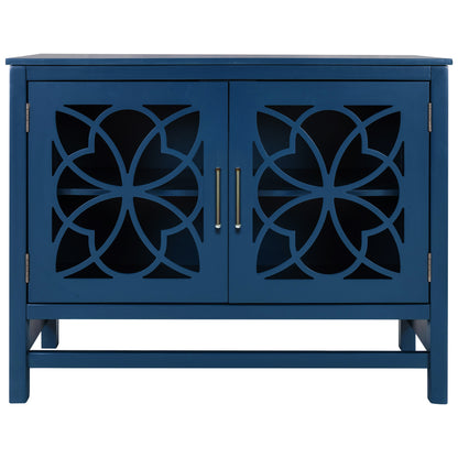 Navy Blue Elegance Wood Cabinet