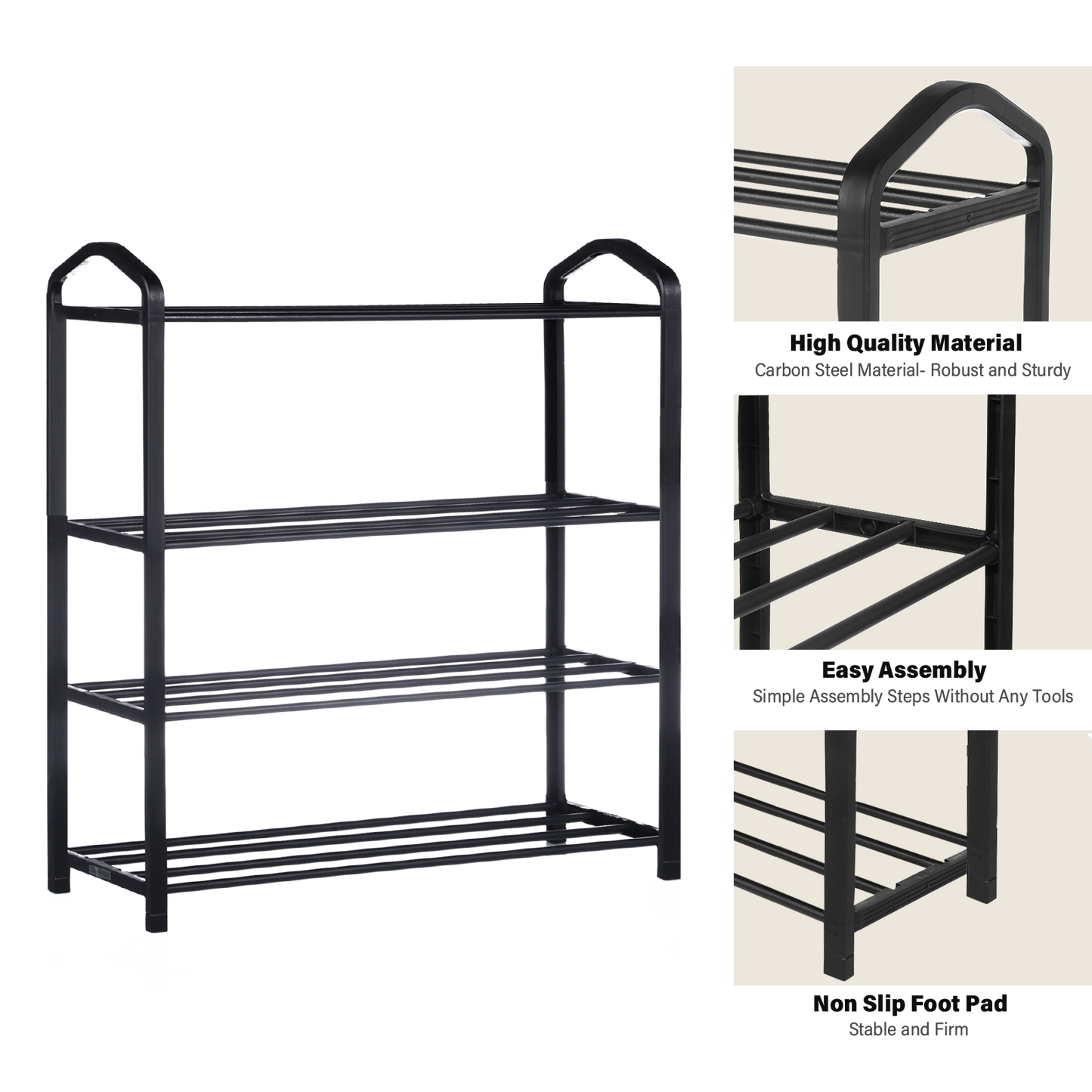 Stack Pro 4-Tier Stackable Shoe Rack