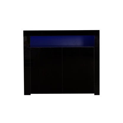 Glossy Glow Sideboard: Modern Storage Cabinet with LED Light