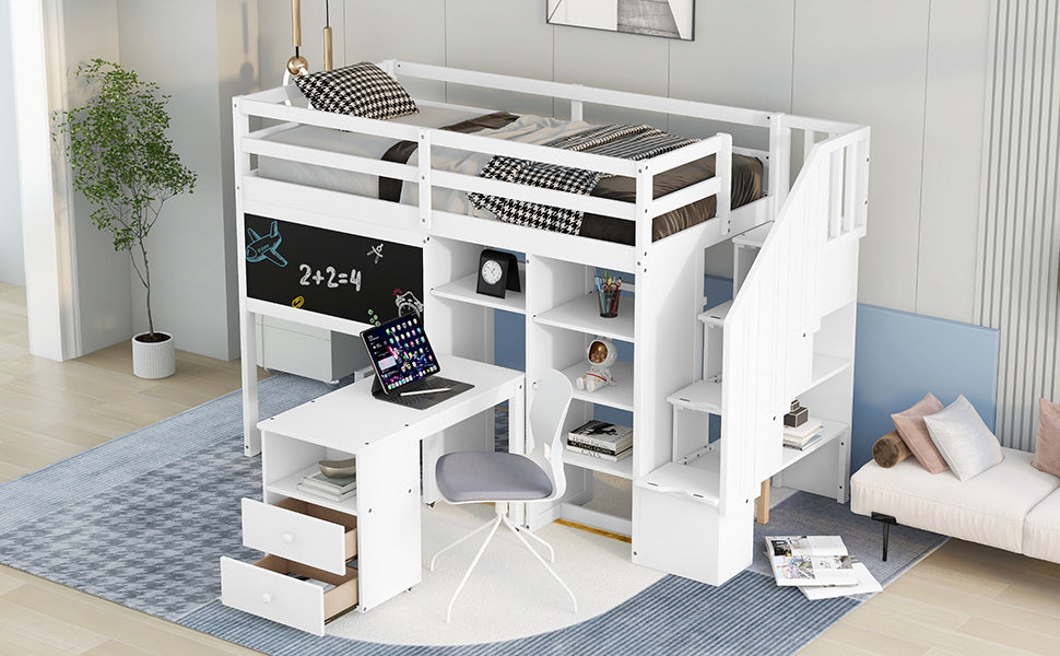 Smart Space Twin Loft Bed : The Ultimate Study and Storage Solution