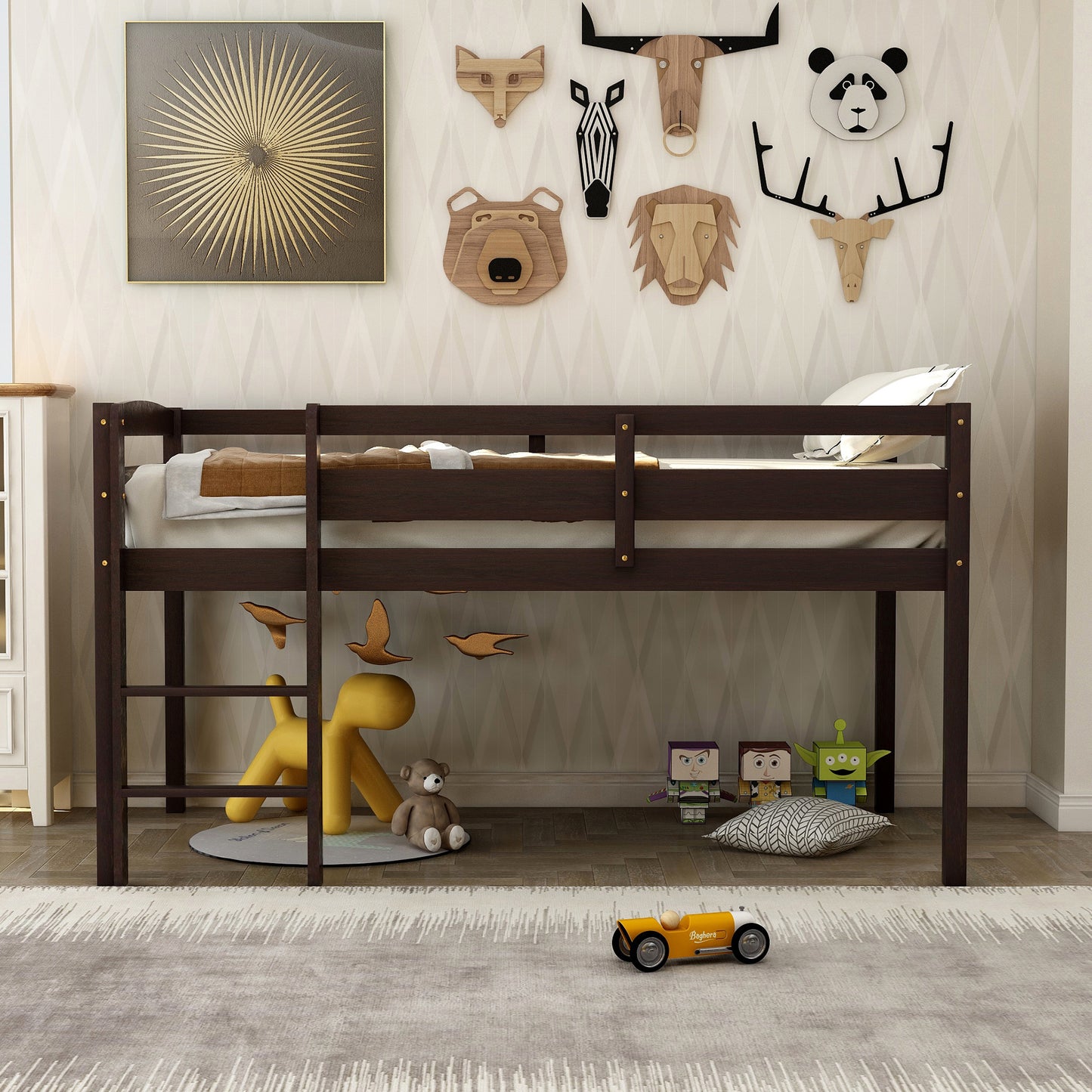 Espresso Dream Twin Wood Loft Bed