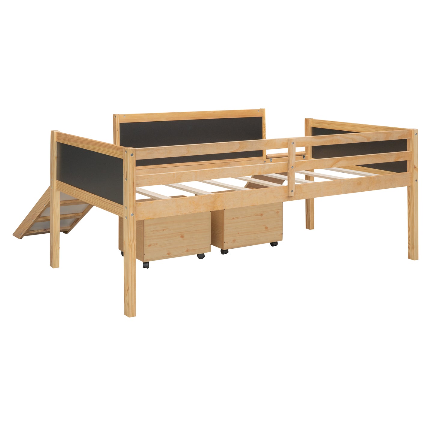 Nature's Haven Twin Loft Bed with Dual Storage