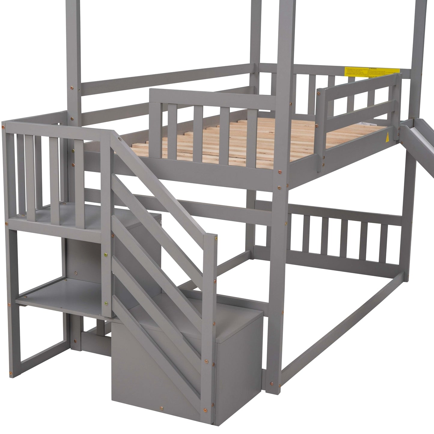 Slide and Store Twin House Bunk Bed