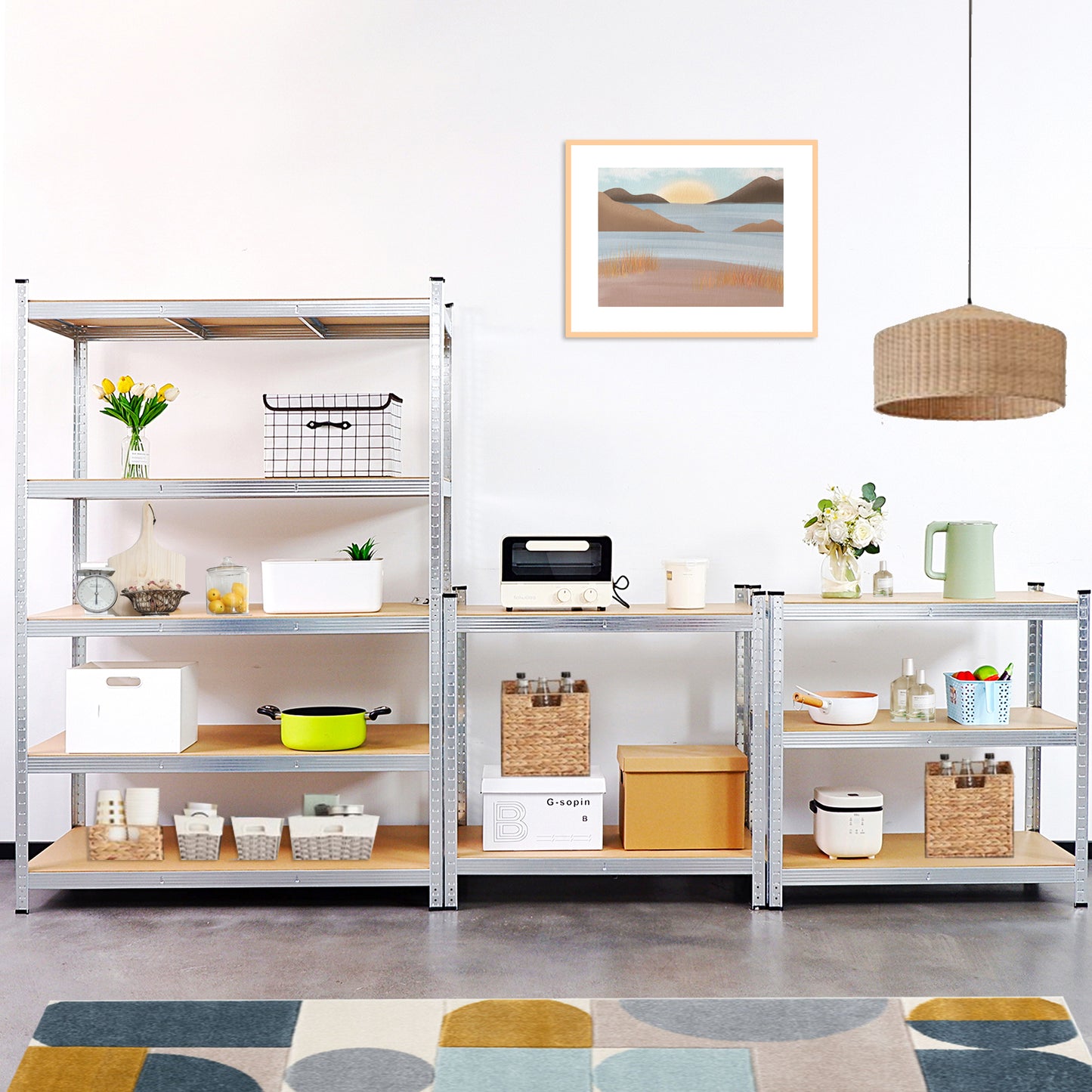 Silver Max Storage 5-Tier Utility Shelves - L