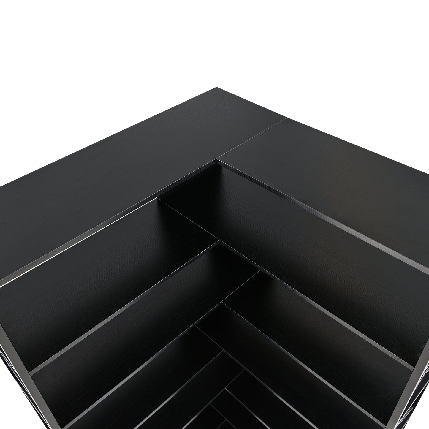L-Shaped Corner Bookcase - Black