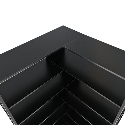 L-Shaped Corner Bookcase - Black
