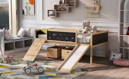 Nature's Haven Twin Loft Bed with Dual Storage