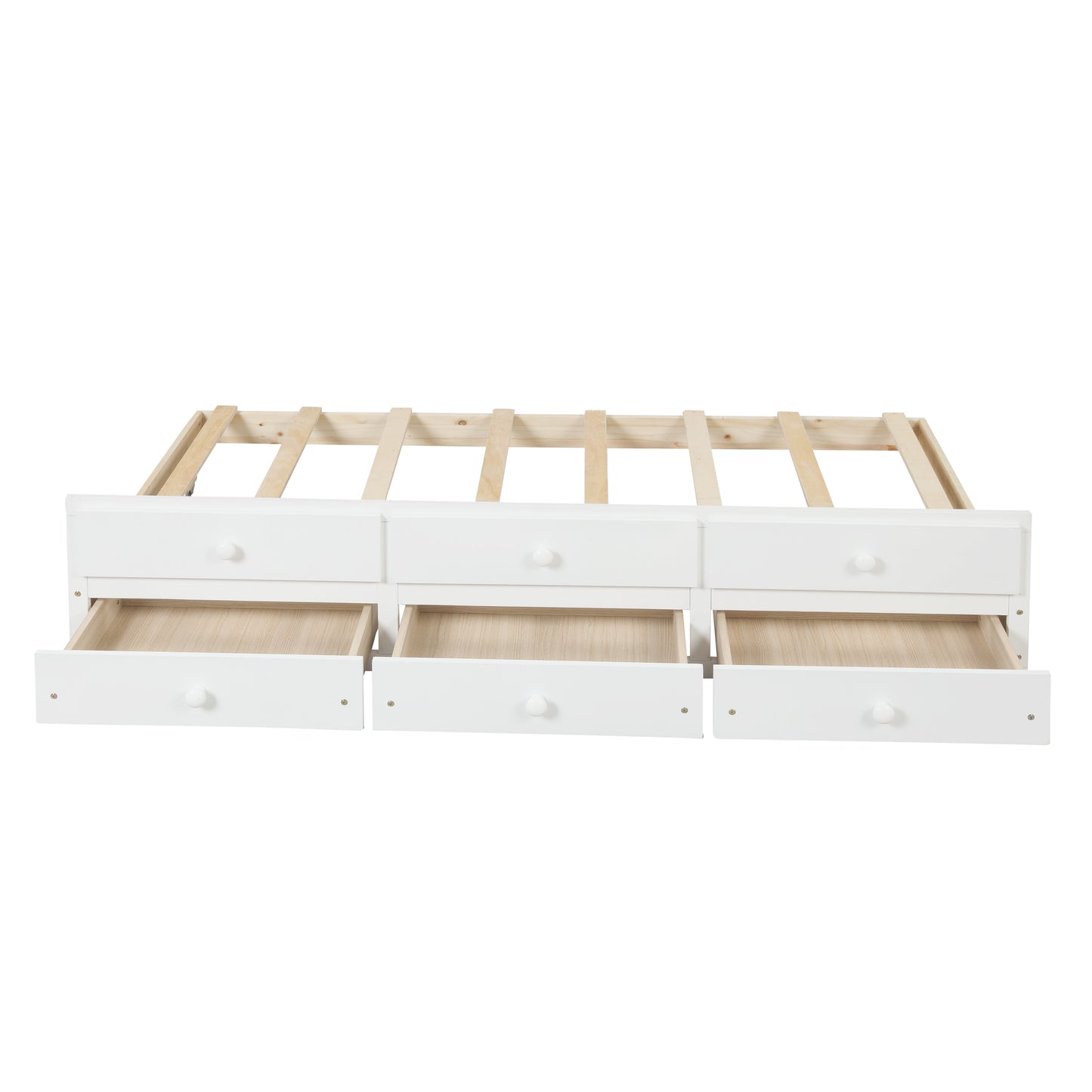 White Haven Full Bed with Bookcase, Twin Trundle, and Drawers