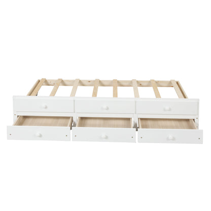White Haven Full Bed with Bookcase, Twin Trundle, and Drawers