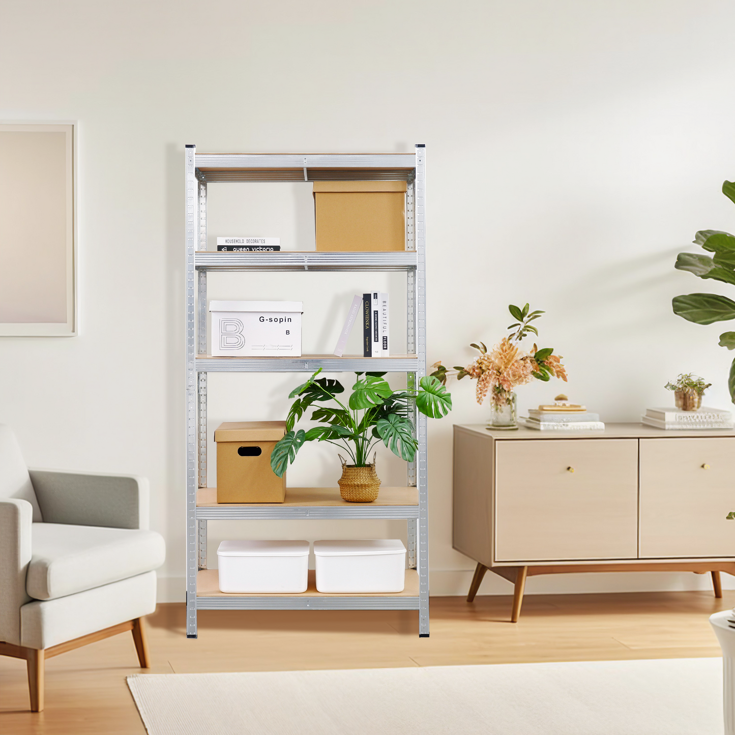 Silver Max Storage 5-Tier Utility Shelves - M