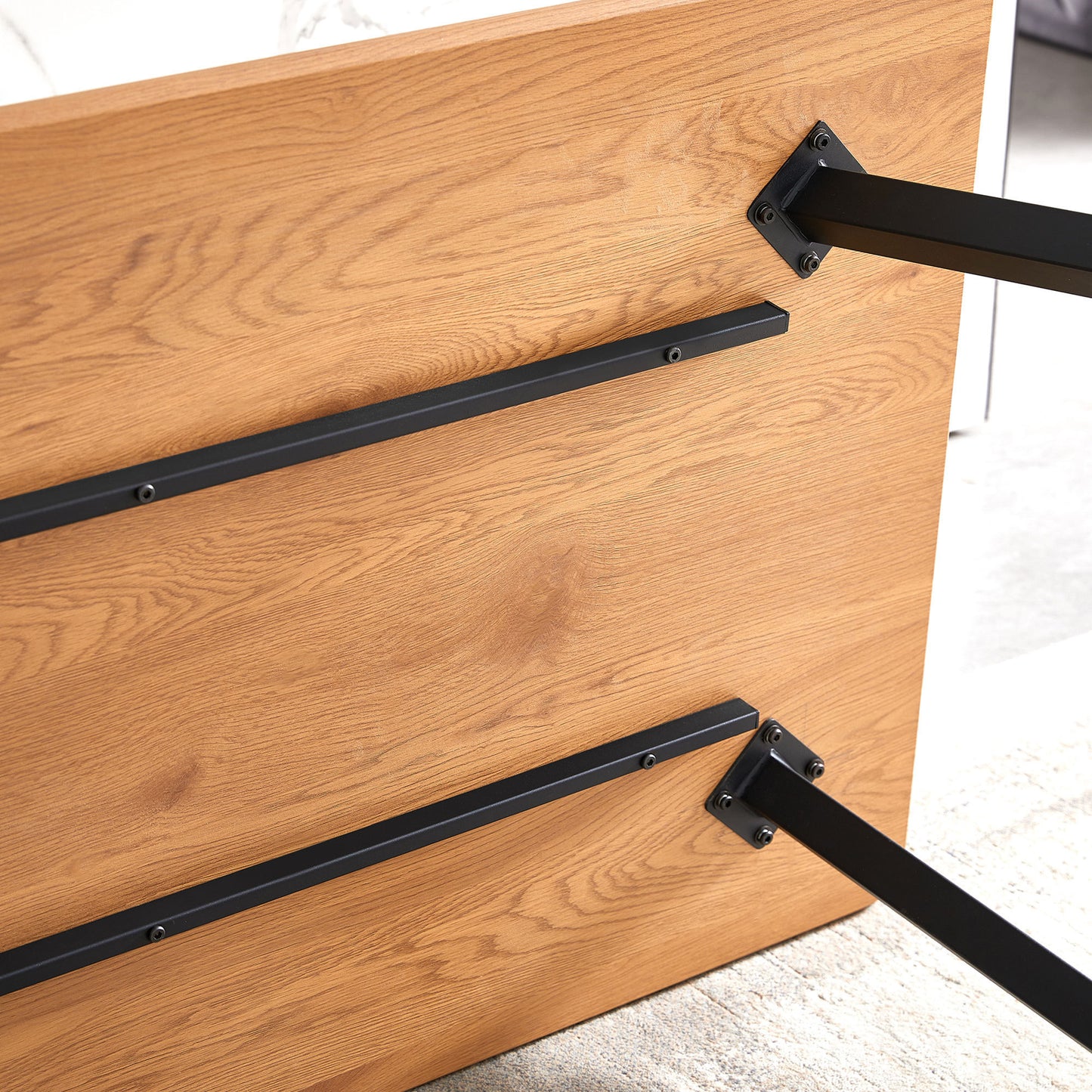 Elegant Metal-Framed Dining Table