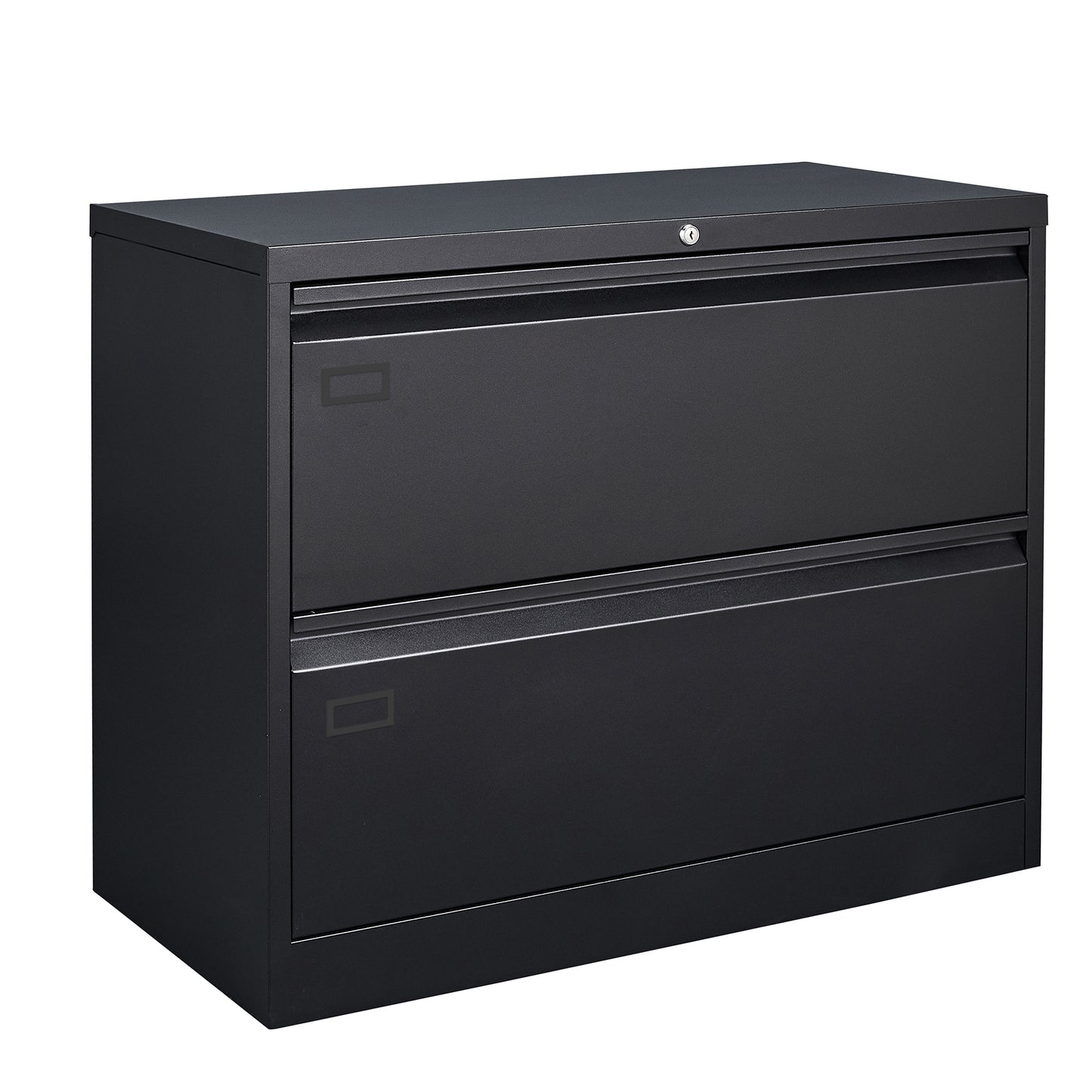 Metal Steel 2 Drawer Lateral Filing Cabinet - Black