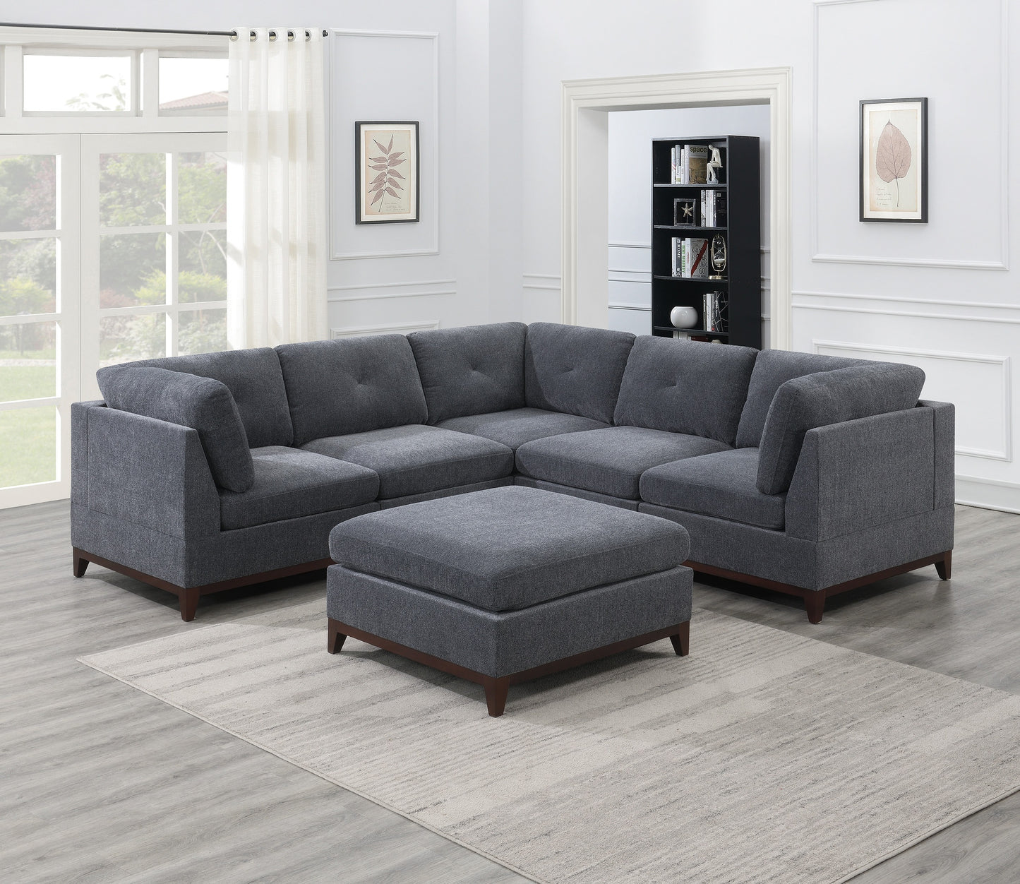 Chenille Comfort Ottoman