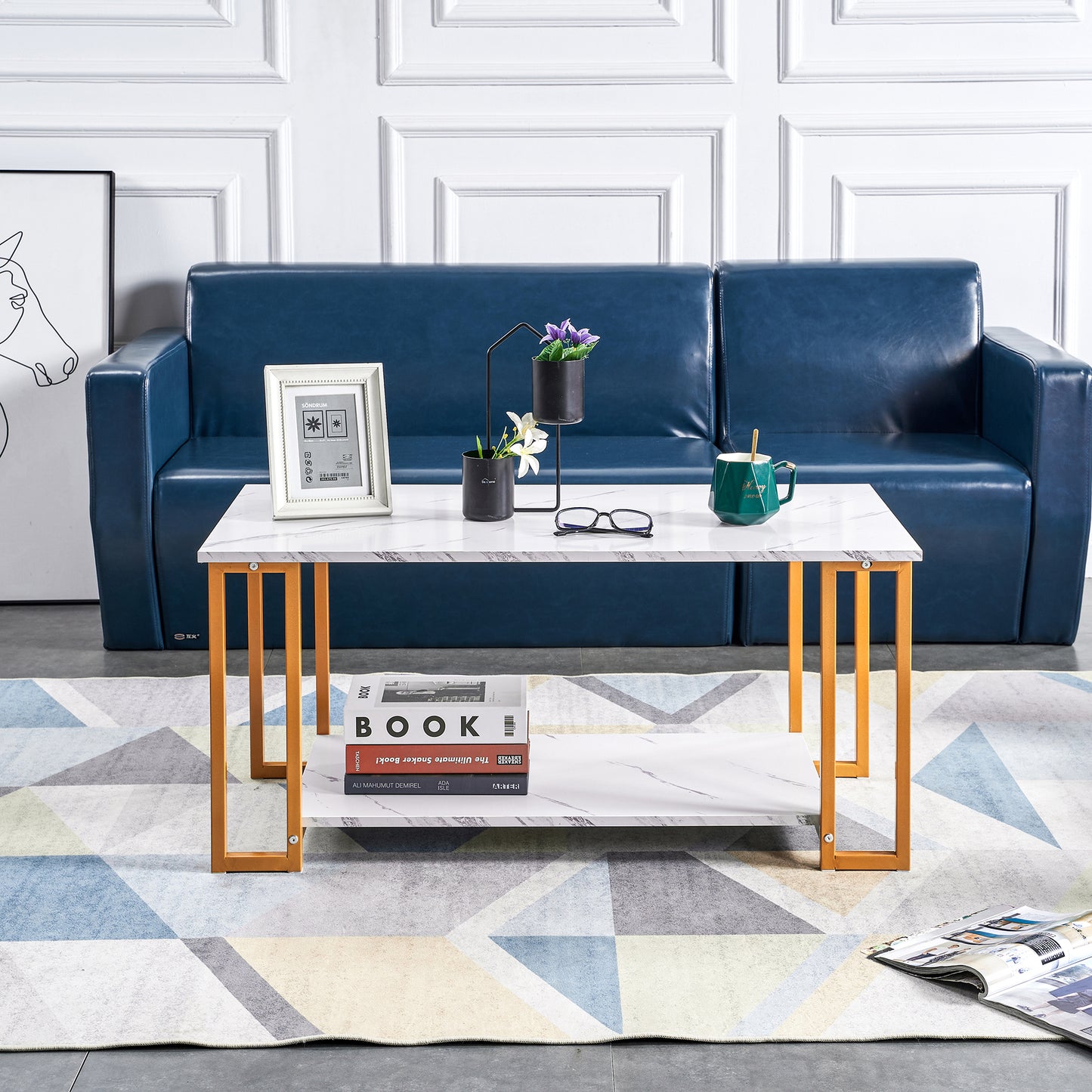 Luxor Gold Marble Coffee Table