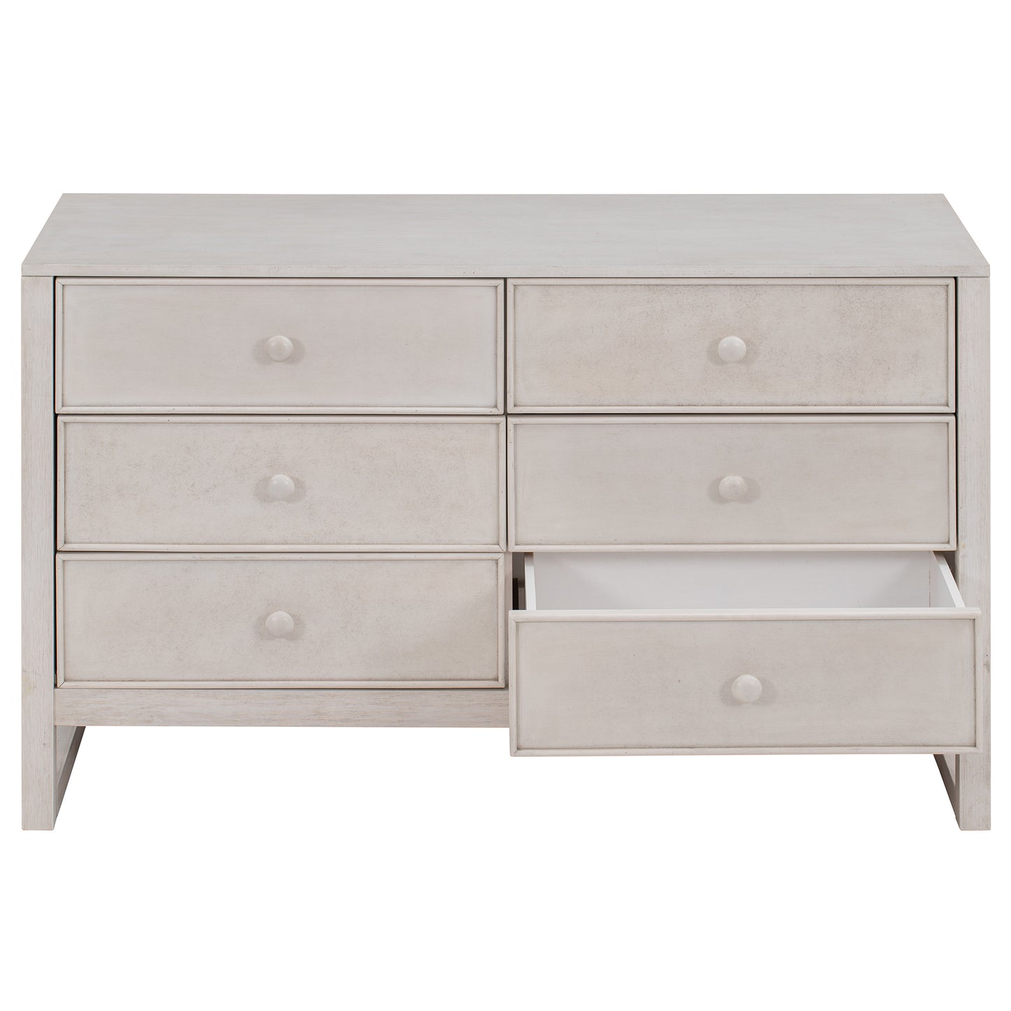 Elegant Vintage 6-Drawer Dresser: Antique White Wood Storage Cabinet