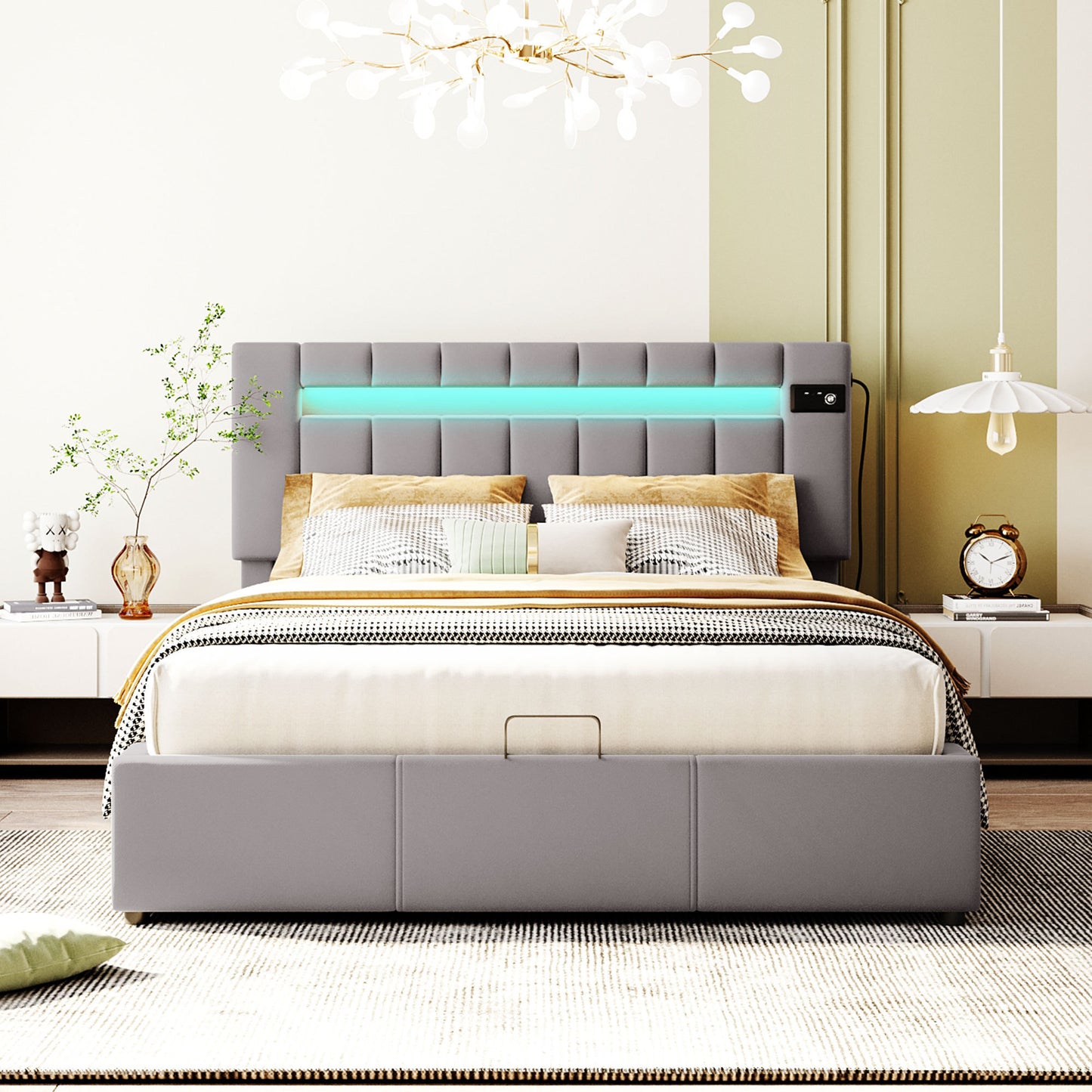 Luxury Dream Bed - Queen Size with LED light, Bluetooth Player and USB Charging