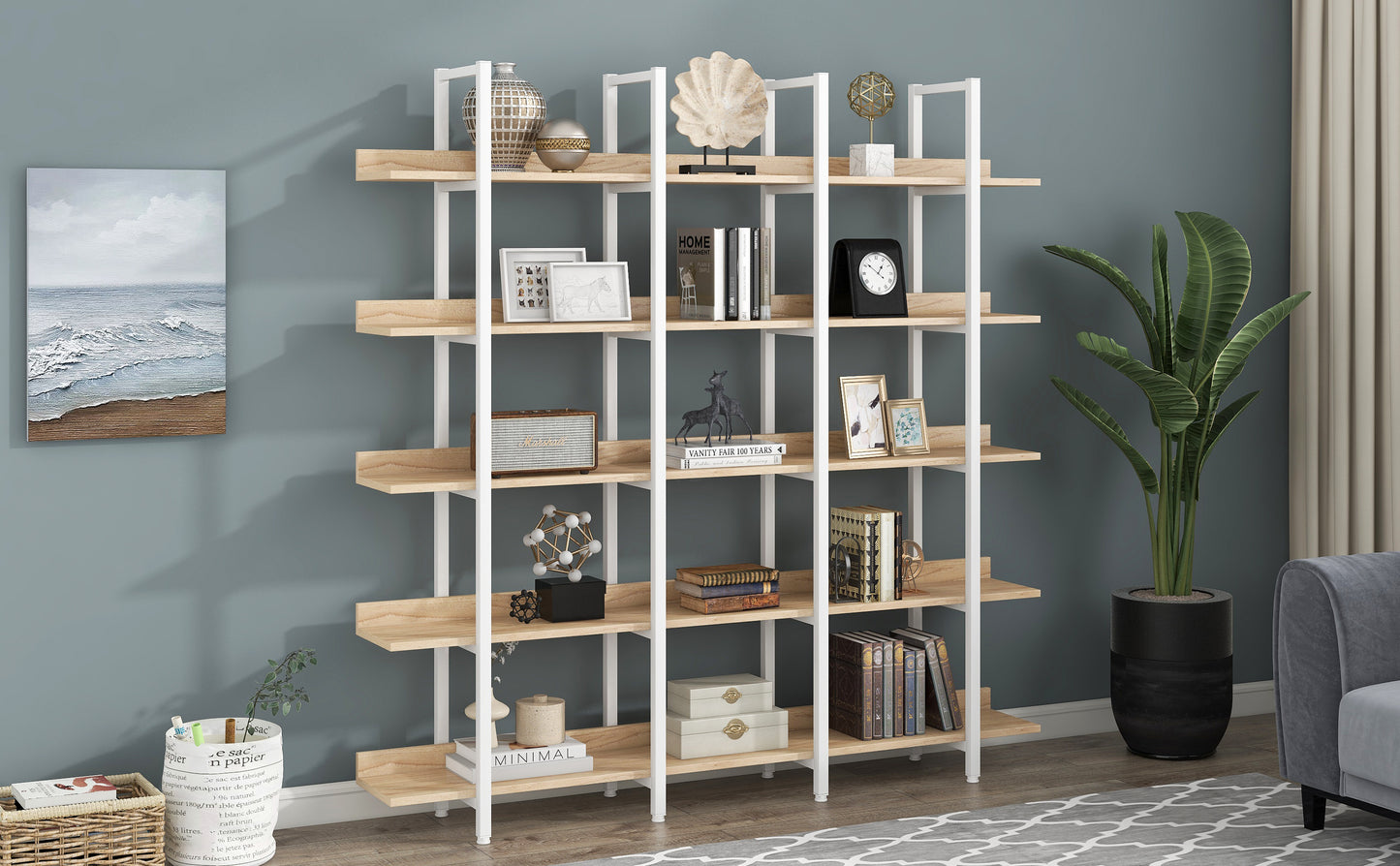 Vintage Industrial Style Shelf - Oak