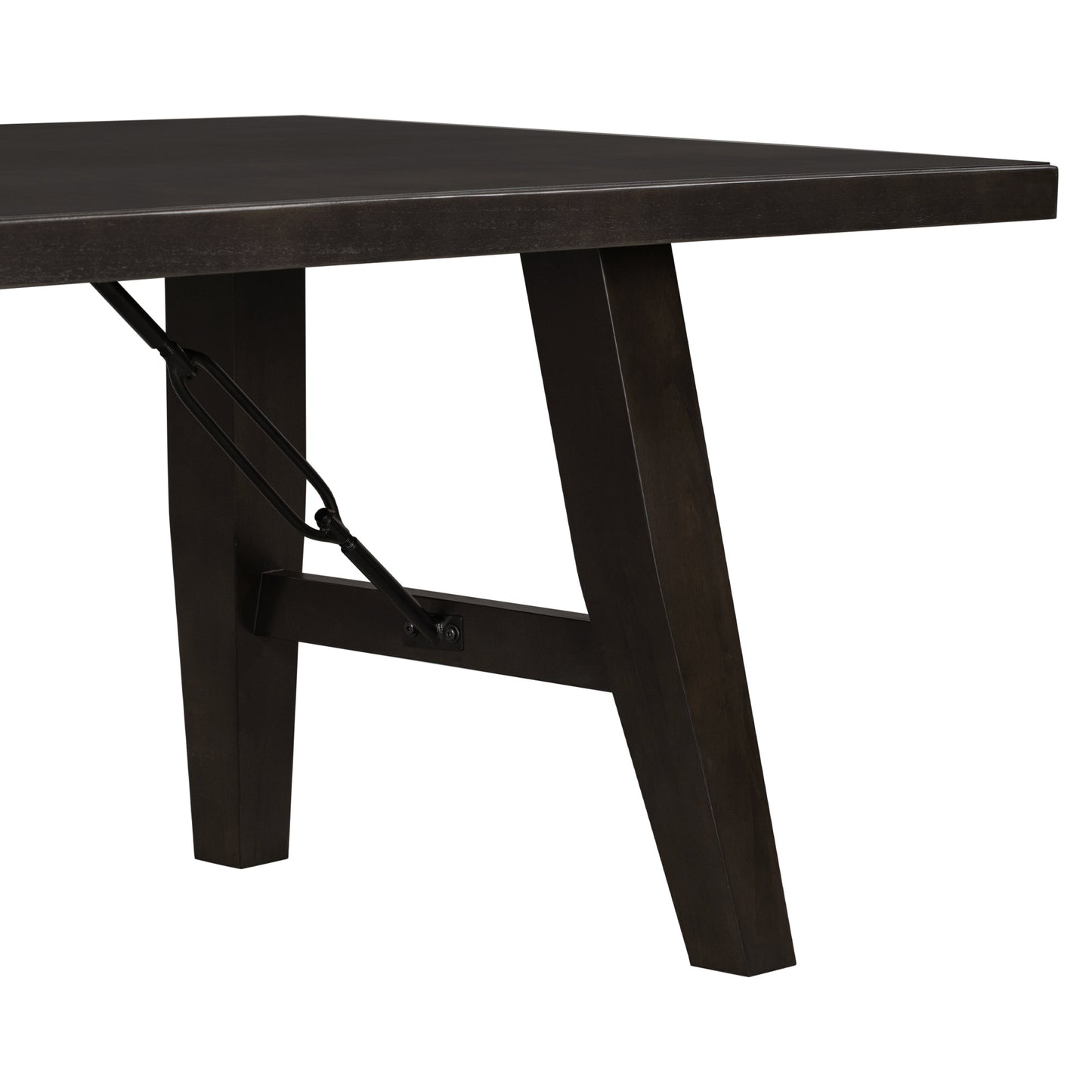 Rustic Elegance 72" Espresso Wooden Table with Chain Bracket