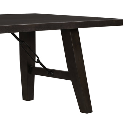 Rustic Elegance 72" Espresso Wooden Table with Chain Bracket