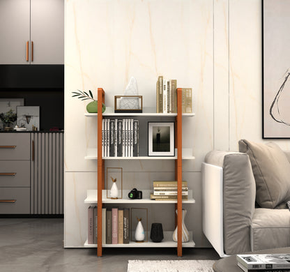 Multifuction Bookcase with Solid Wood Frame - Brown