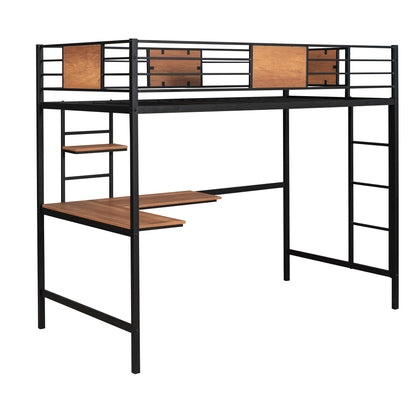 Venetian Vista Loft Bed  With Desk -Black