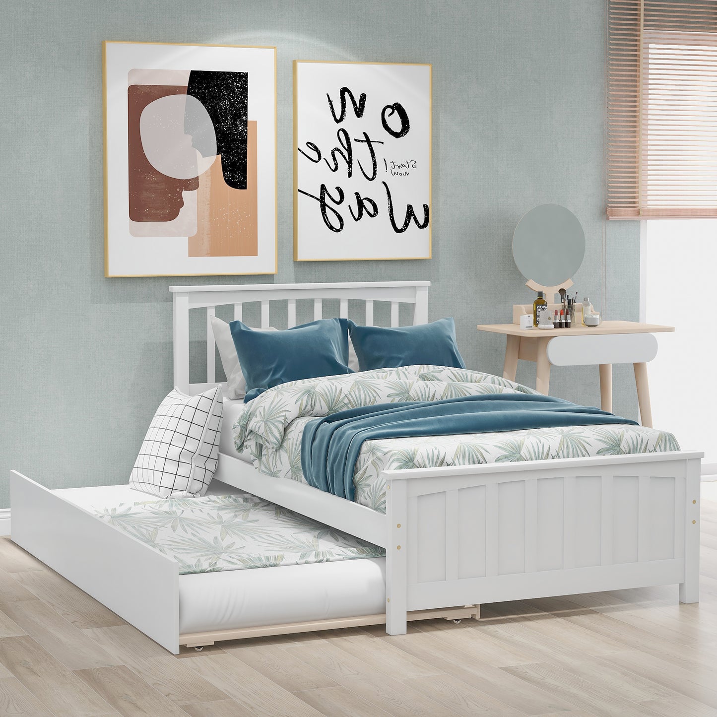 Dreamscape Twin Trundle Bed, Snow White