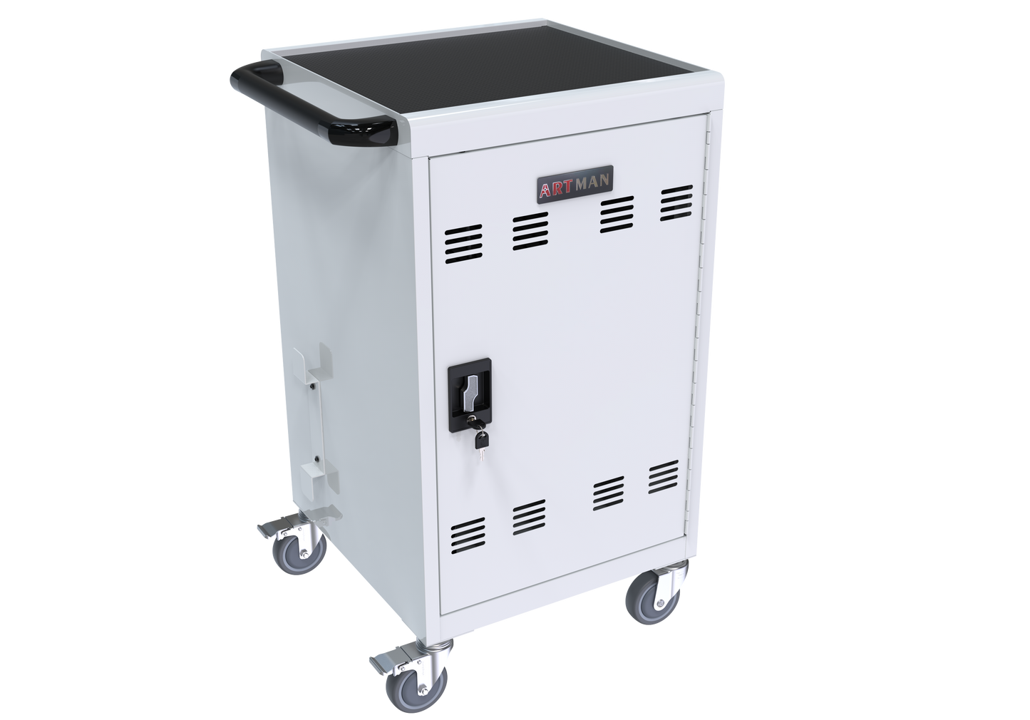 Tech Charge Cart and Cabinet - White