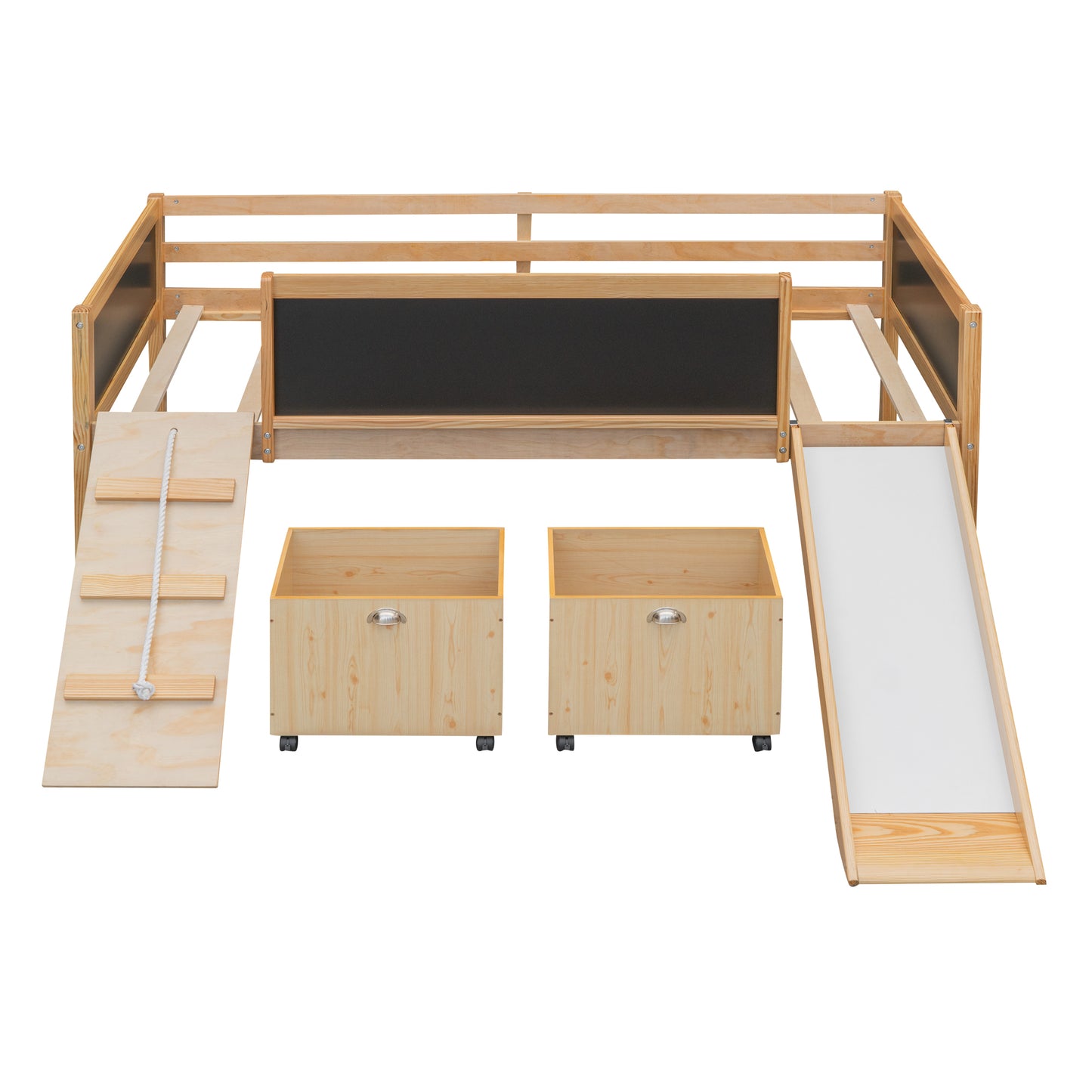 Nature's Haven Twin Loft Bed with Dual Storage
