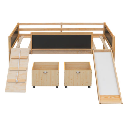 Nature's Haven Twin Loft Bed with Dual Storage