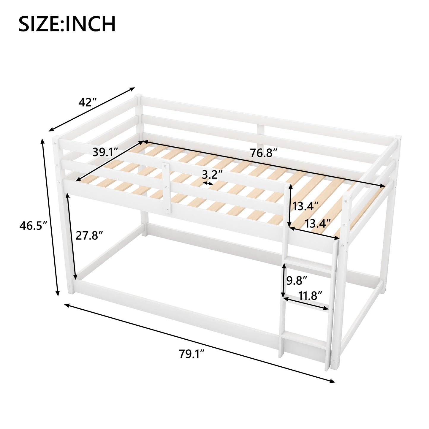Cloud Haven Twin Bunk Bed - White