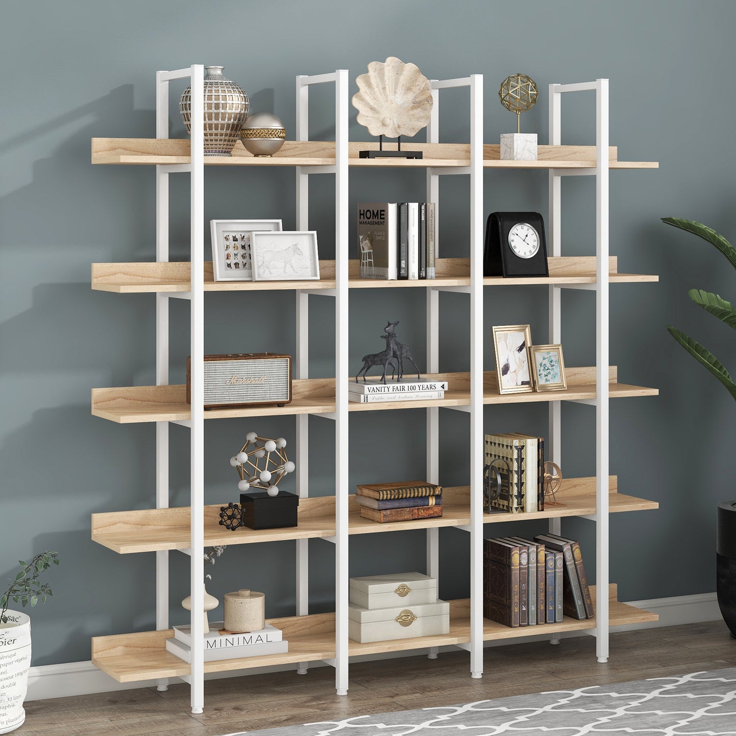 Vintage Industrial Style Shelf - Oak