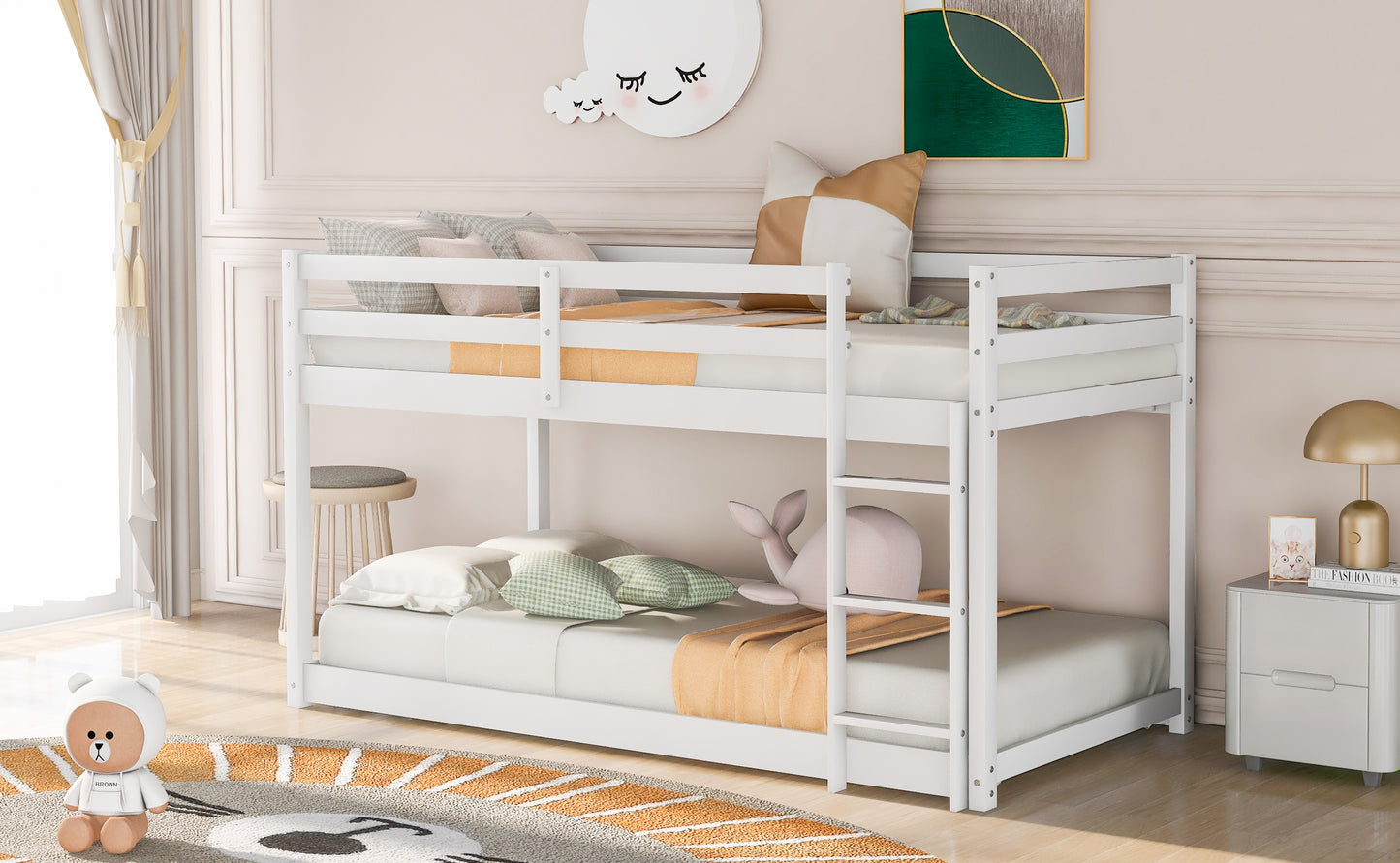 Cloud Haven Twin Bunk Bed - White