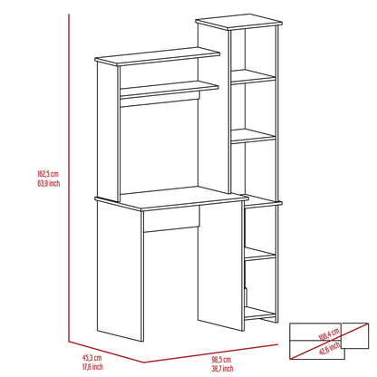 Writing Desk Modern Cubby Collection - Light Gray