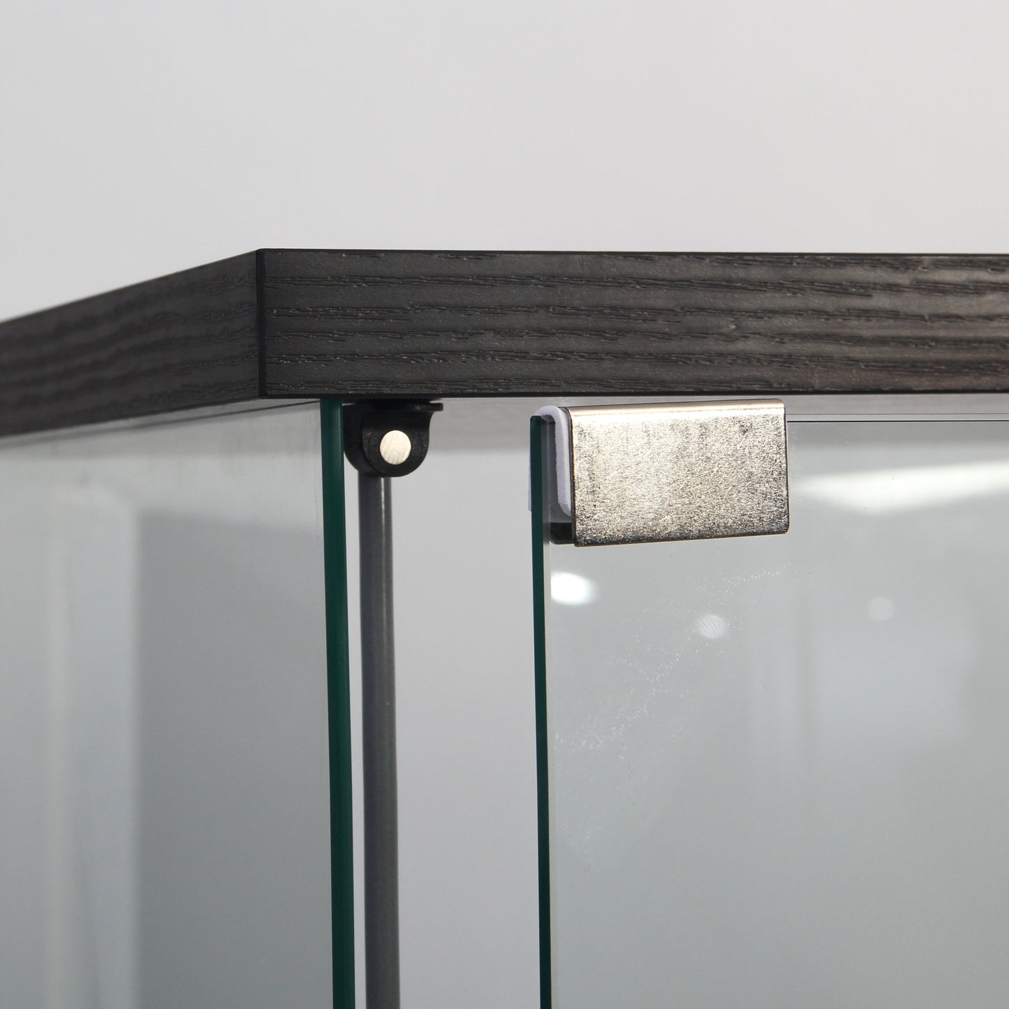 Glass Display Cabinet 4 Shelves with Door - Black