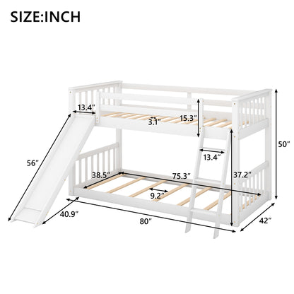 Slide & Climb Twin Bunk Bed, Snow White